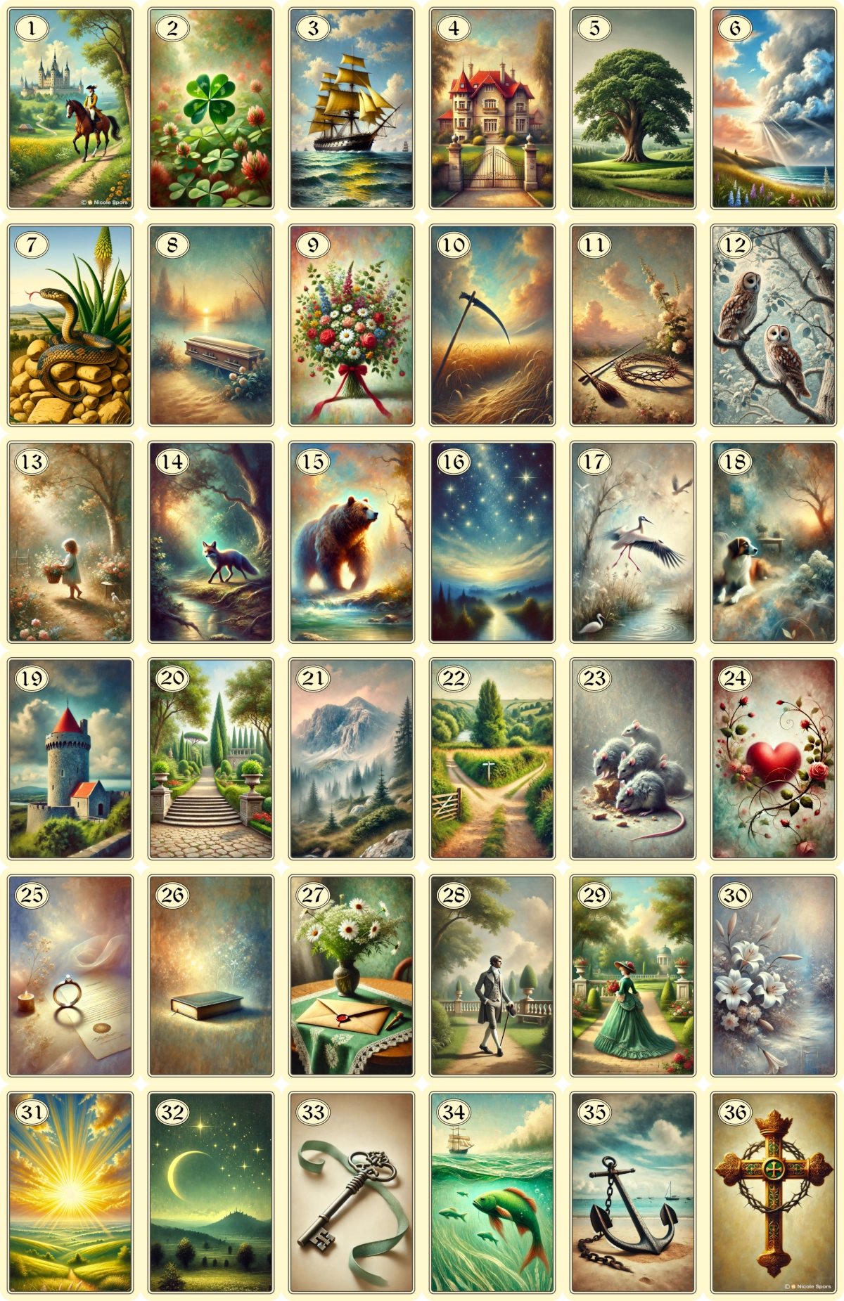 Rokoko Lenormand Rokoko Lenormand Gesamtdeck